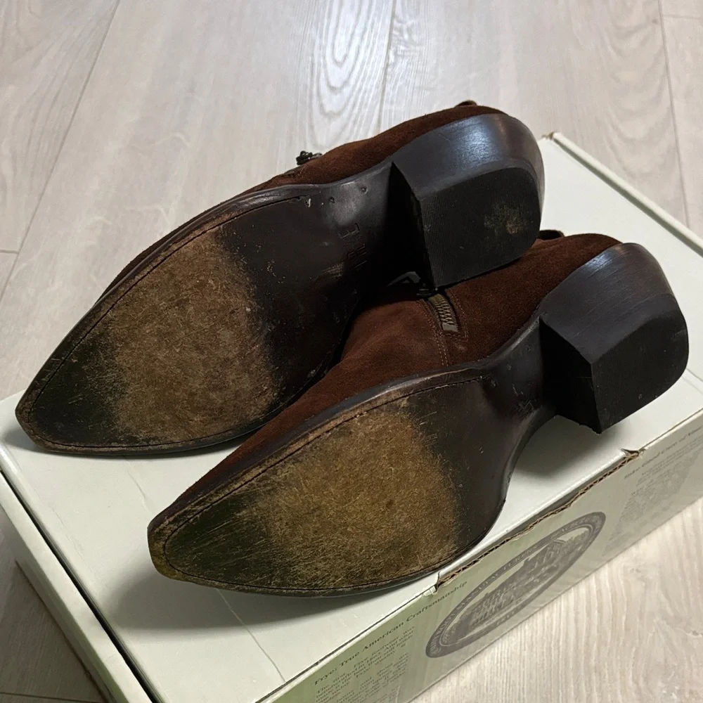Womens 8 Frye Sacha Moto Shootie Suede Ankle Booties Boots